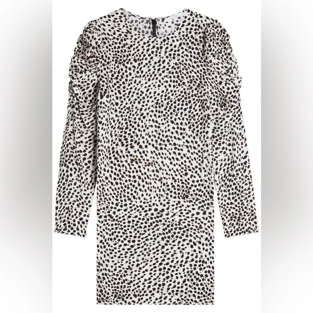 Anine Bing Kingston Puff Sleeve Animal Print Dress - Picture 3 of 4